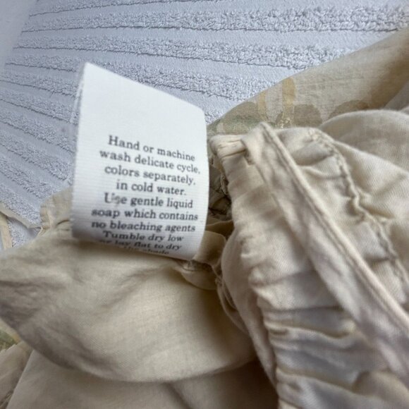 Vintage Blue Fish Women's Size 1 Cream Elastic Waist Maxi Skirt 100% Cotton - Picture 6 of 9